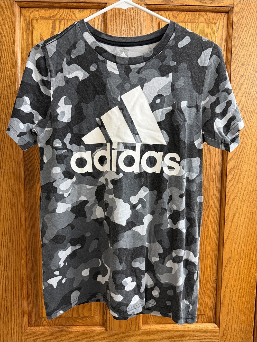 adidas Black & Gray Camo Logo Tee